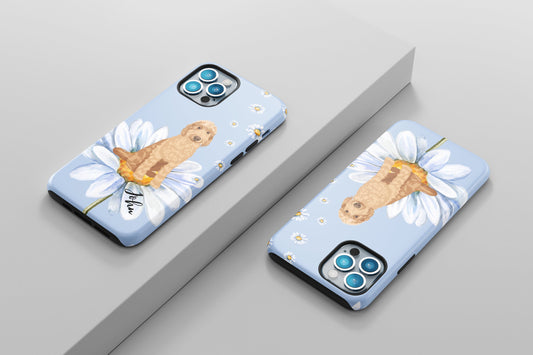 Cottagecore Goldendoodle phone case, Golden doodle gift, mothers day gift, flower mom birthday gift, doodle mom gift, cockapoo gifts, cavapo