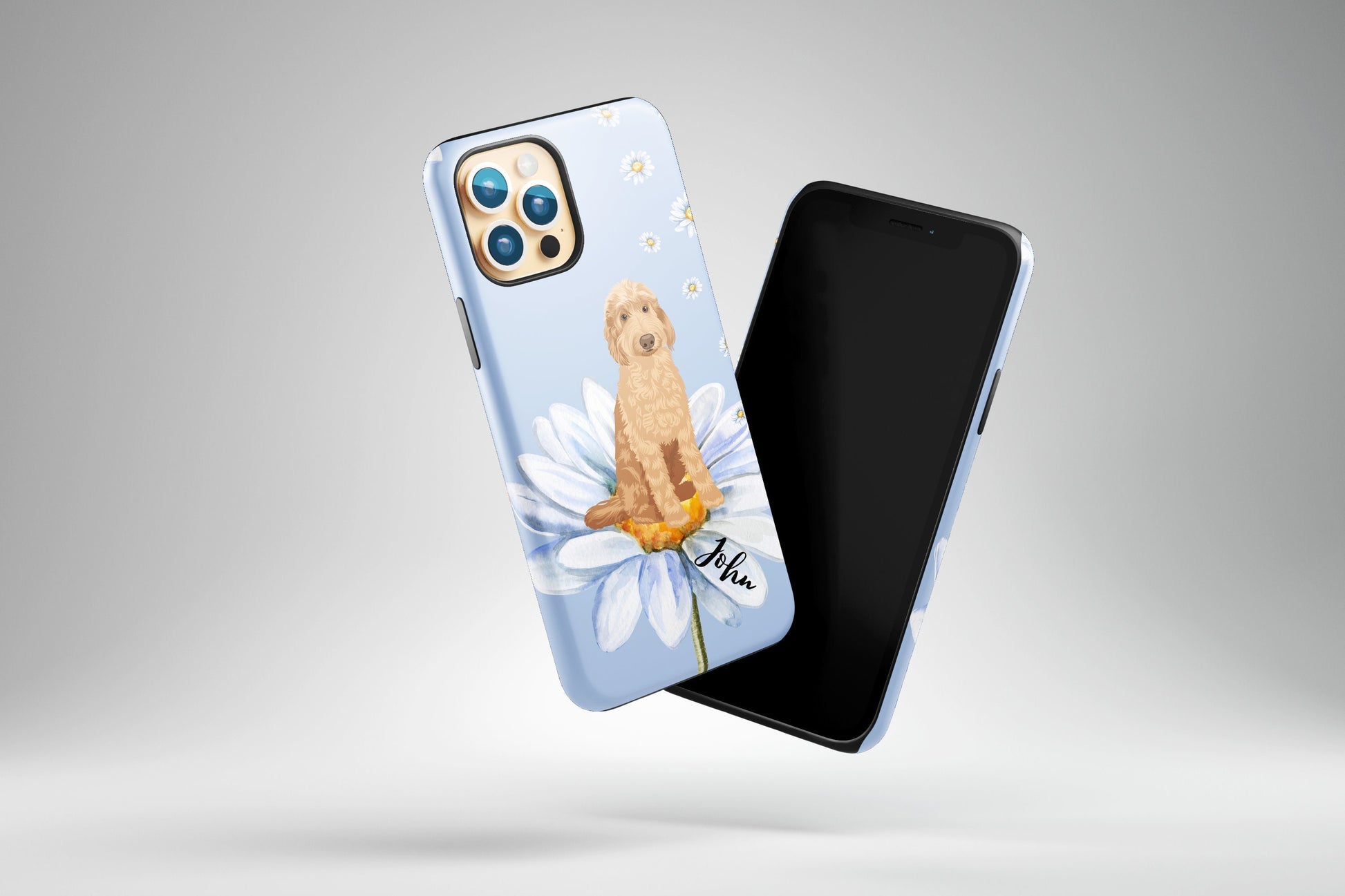 Cottagecore Goldendoodle phone case, Golden doodle gift, mothers day gift, flower mom birthday gift, doodle mom gift, cockapoo gifts, cavapo