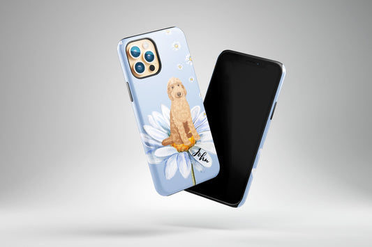 Cottagecore Goldendoodle phone case, Golden doodle gift, mothers day gift, flower mom birthday gift, doodle mom gift, cockapoo gifts, cavapo