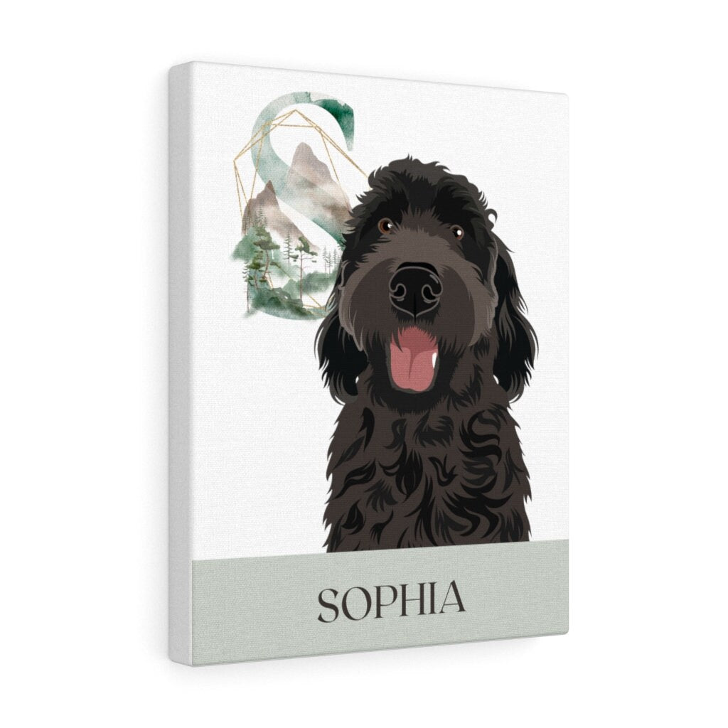 Personalized Goldendoodle wall art canva, black golden doodle gifts, cockapoo wall art, cavapoo gifts, doodle dog mom canva