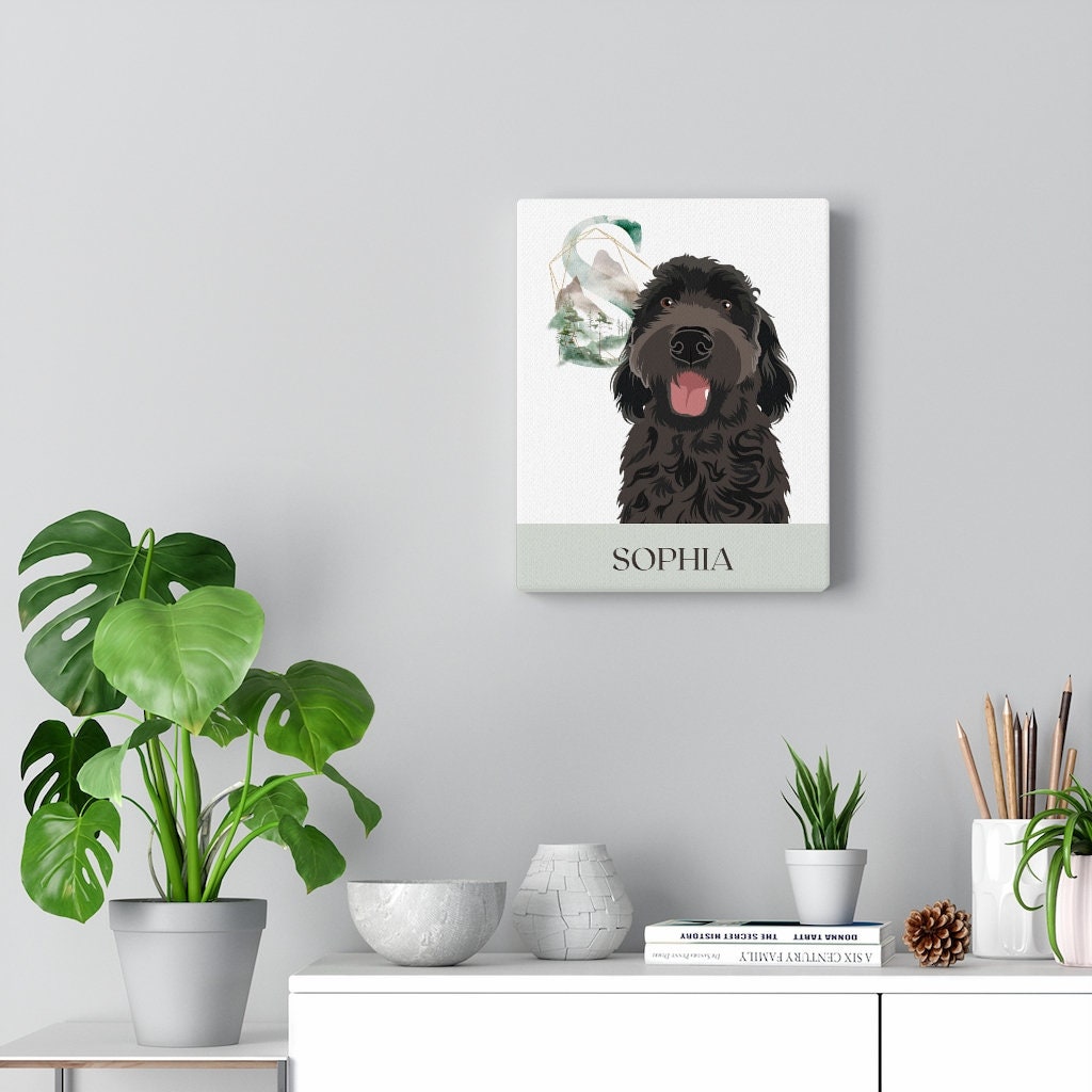 Personalized Goldendoodle wall art canva, black golden doodle gifts, cockapoo wall art, cavapoo gifts, doodle dog mom canva