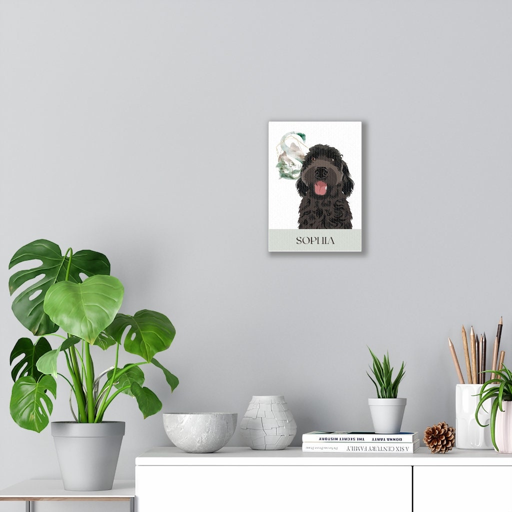 Personalized Goldendoodle wall art canva, black golden doodle gifts, cockapoo wall art, cavapoo gifts, doodle dog mom canva