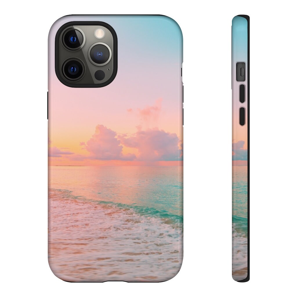Pink Beach Sunset Goldendoodle Phone Case, dog mom phone cover, doodle Gifts, Ocean Phone Case, Christmas doodle gifts, doodle mom accesorie
