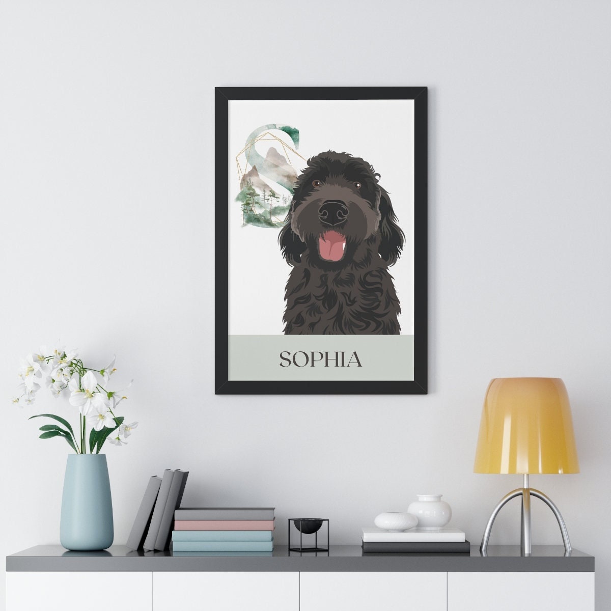 Personalized Goldendoodle wall art framed, doodle mom gift, goldendoodle gift, black golden doodle gift, labradoodle wall decor, mini doodle
