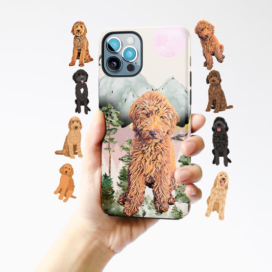 Golden doodle case for iphone, doodle mom gift, doodle lover gift, dog mom phone cover, black labradoodle phone case, bernedoodle phone case