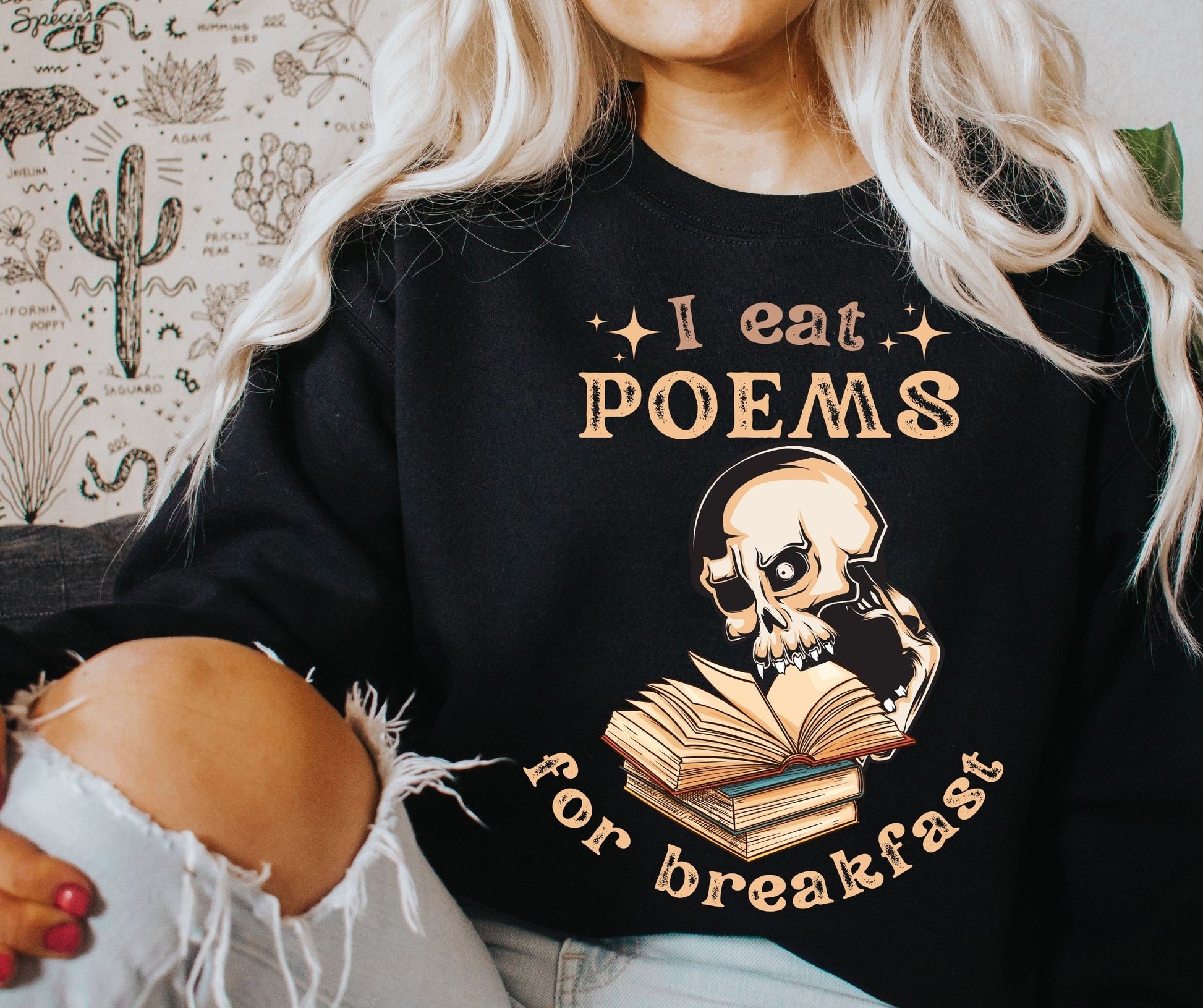 I Eat Poems for Breakfast Sweatshirt Dead Poets Society Greek Mythology Literature Sweatshirt Book Sweatshirt Poet Shirt Dark Academia Light