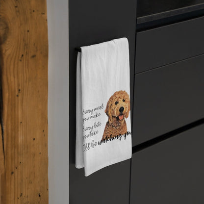 Goldendoodle flour sack kitchen tea towel, goldendoodle Tea towel, doodle hand towel, dish towel, 100% cotton, Goldendoodle gifts