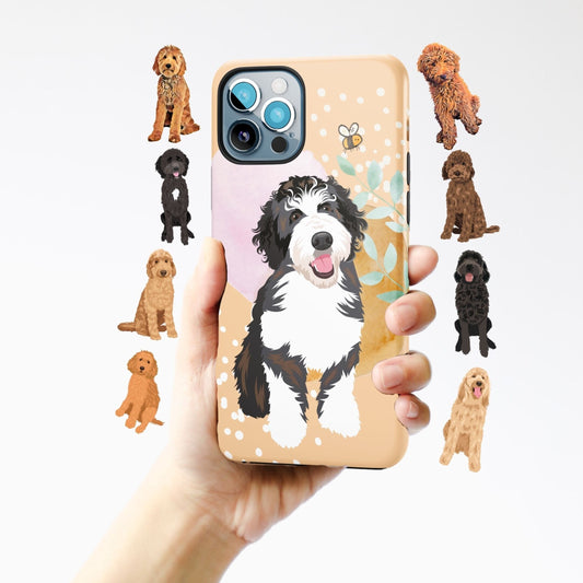 Bernedoodle Phone Case, Goldendoodle iPhone 14 case Bernadoodle Gifts, Bernedoodle Mom, Bee Phone Case, Newfypoo, Labradoodle Mom Gift