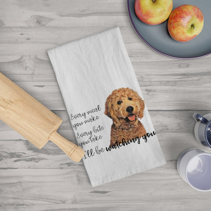 Goldendoodle flour sack kitchen tea towel, goldendoodle Tea towel, doodle hand towel, dish towel, 100% cotton, Goldendoodle gifts