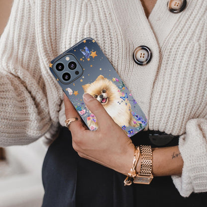 Pomeranian Spitz Phone Case, iPhone 14 Case, Black Pomeranian Gifts, Pom Mom Gifts, Fall Pomeranian, Pom Gifts, Pomeranian Christmas