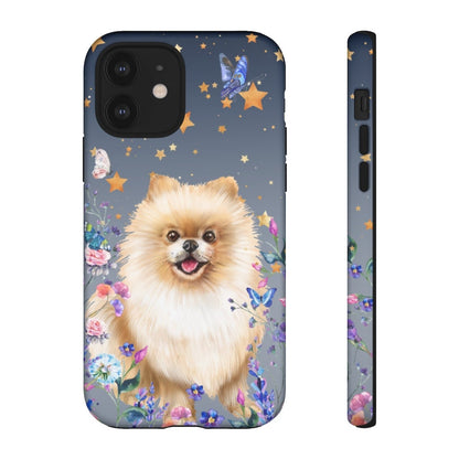 Pomeranian Spitz Phone Case, iPhone 14 Case, Black Pomeranian Gifts, Pom Mom Gifts, Fall Pomeranian, Pom Gifts, Pomeranian Christmas