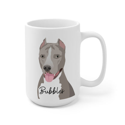 Gray Pitbull coffee mug for Pitbull lovers, ceramic mug 15oz, pitbull gifts, adopt dont shop, pitbull rescue gifts, Pitbull mom gifts
