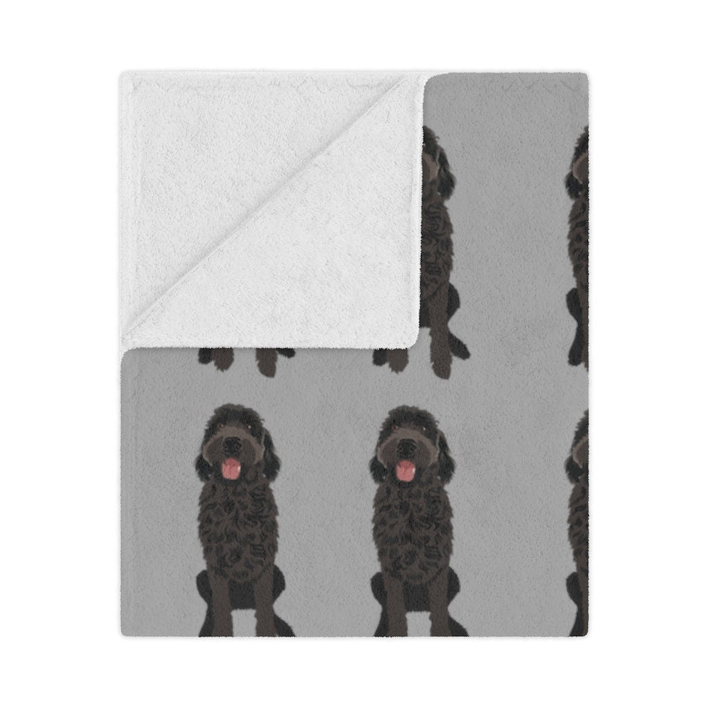 Black Goldendoodle minky blanket, Goldendoodle gifts, boy baby shower gift, doodle blanket, newborn baby blanket gift, doodle Christmas gift