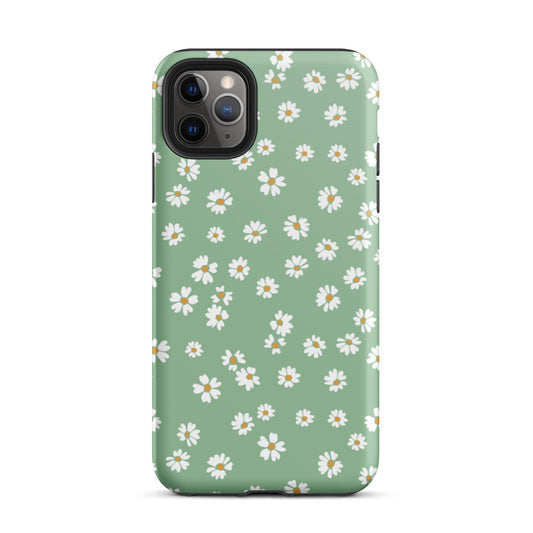 Green Daisy Cottage core Aesthetic Tough iPhone case, Mother gift for Daughter, Fairycore, Durable iPhone 13 pro case, Samsung Galaxy S20