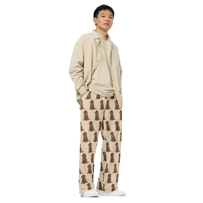 Chocolate Golden Doodle Pajama Pants for Women and Men, Dog Pants, Dog Pajama Pants, Pet Gifts, Cockapoo Pants, Choco Labradoodle Sweatpants