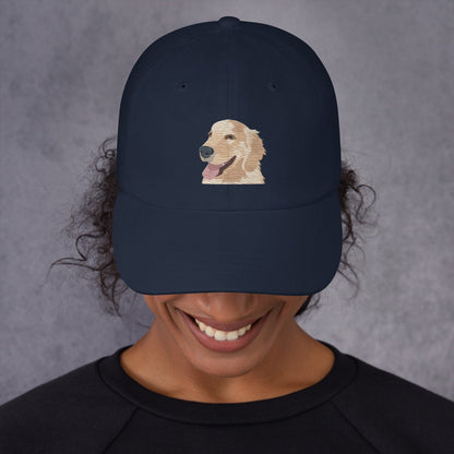 Embroidered golden retriever hat