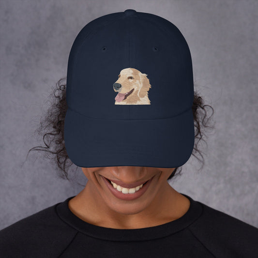 Embroidered golden retriever hat