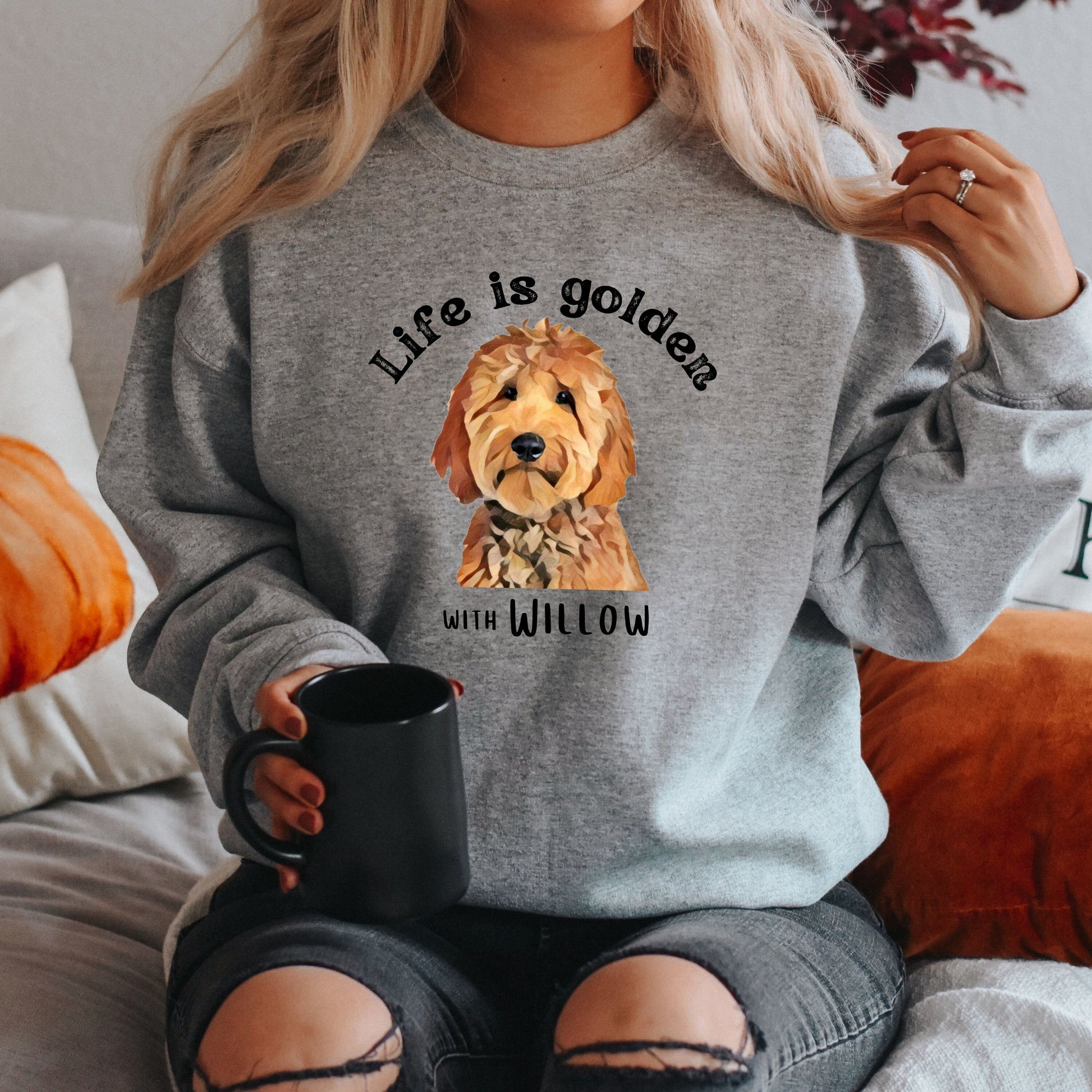 Personalized Golden doodle sweatshirt, Life is Golden shirt, bernedoodle sweater, doodle Gifts, niece birthday gift, mothers day gift