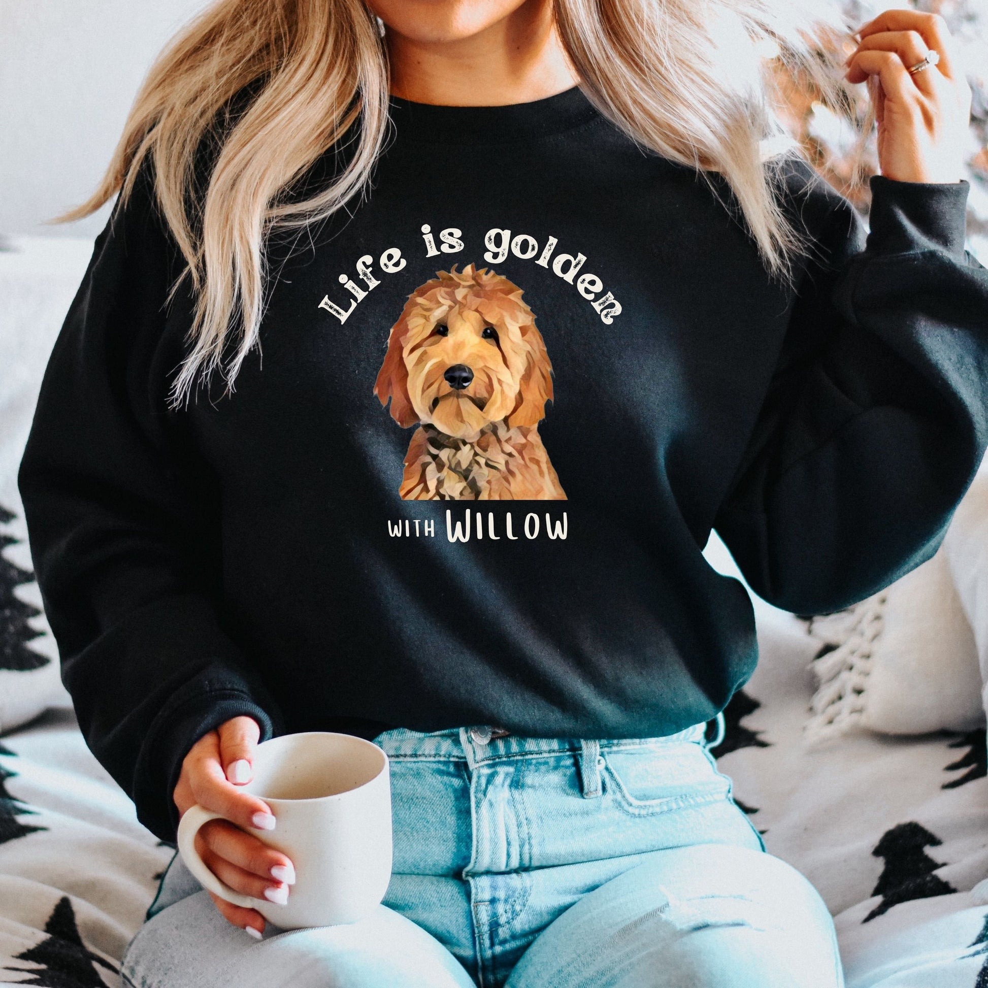Personalized Golden doodle sweatshirt, Life is Golden shirt, bernedoodle sweater, doodle Gifts, niece birthday gift, mothers day gift