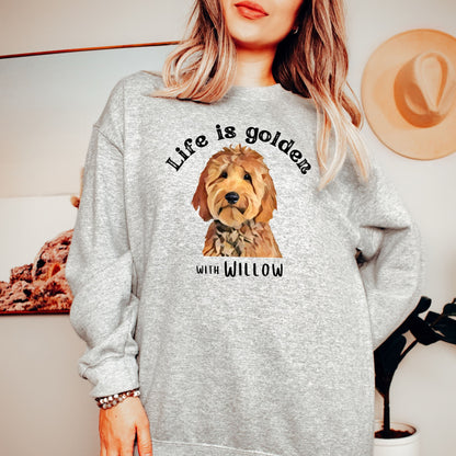 Personalized Golden doodle sweatshirt, Life is Golden shirt, bernedoodle sweater, doodle Gifts, niece birthday gift, mothers day gift
