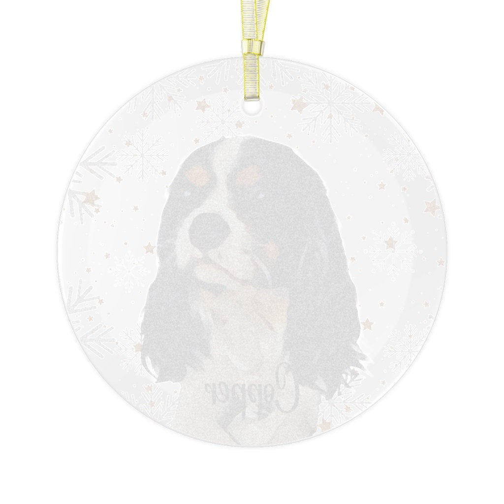 King Charles Cavalier Spaniel Ornament, Glass Christmas Ornament, Spaniel Dad Gift, Spaniel Mom Gift, Dog Mom Christmas Stocking Stuffer