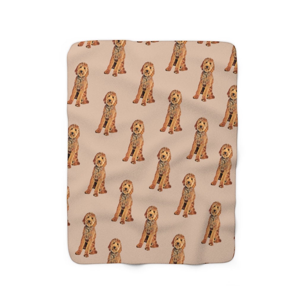 Goldendoodle Blanket, Sherpa Fleece Blanket, Goldendoodle Gifts, Doodle Mom Gift, Doodle Dad Gift, Doodle Baby Blanket, Dog Bed Blanket