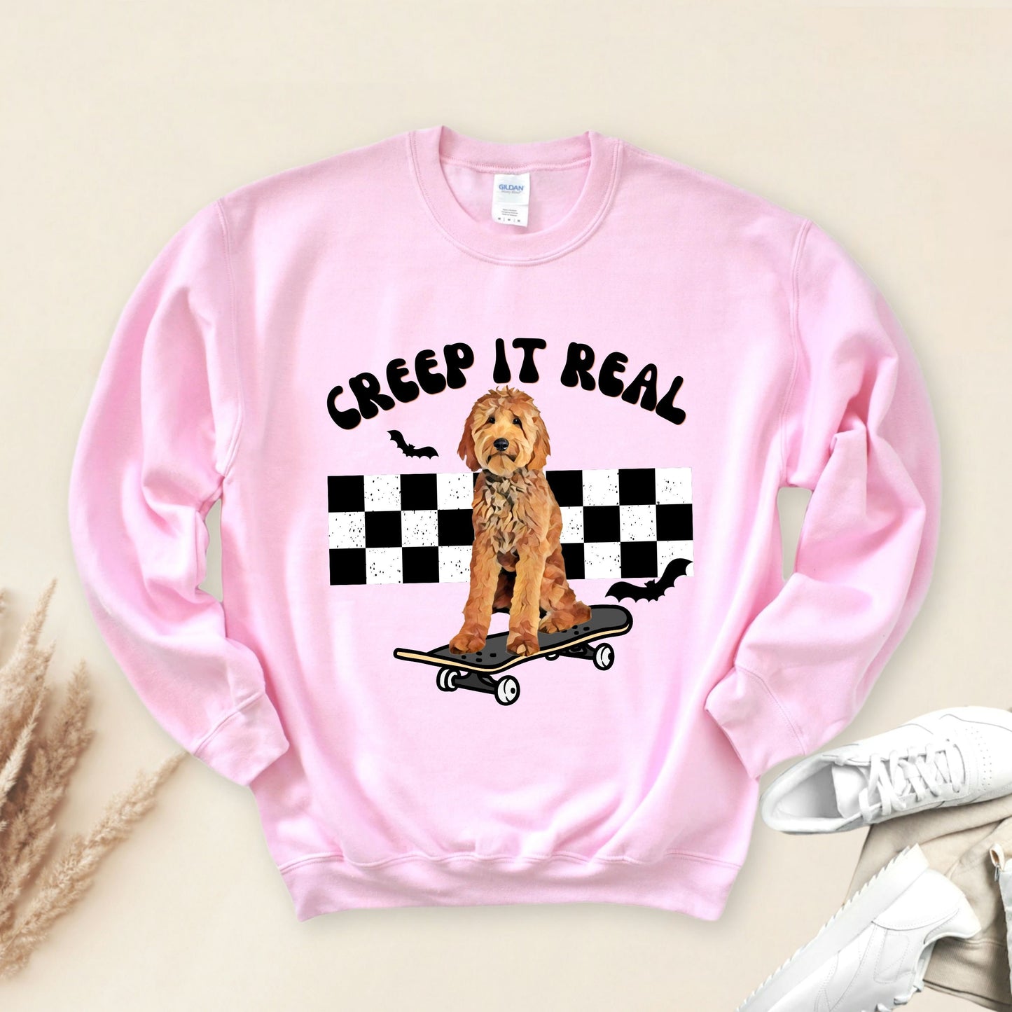 Goldendoodle Halloween Sweatshirt, Creep It Real Shirt, Goldendoodle Fall Crewneck Sweatshirt, Golden Doodle Gifts, Christmas Labradoodle