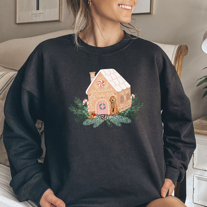 Gingerbread Christmas Goldendoodle Sweatshirt, Dog Mom Sweatshirt, Goldendoodle Gifts, Golden Doodle Ornament, Doodle Christmas Gift for Her