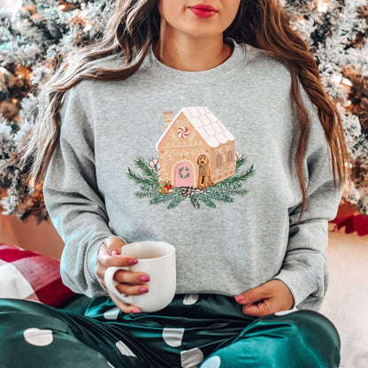 Gingerbread Christmas Goldendoodle Sweatshirt, Dog Mom Sweatshirt, Goldendoodle Gifts, Golden Doodle Ornament, Doodle Christmas Gift for Her