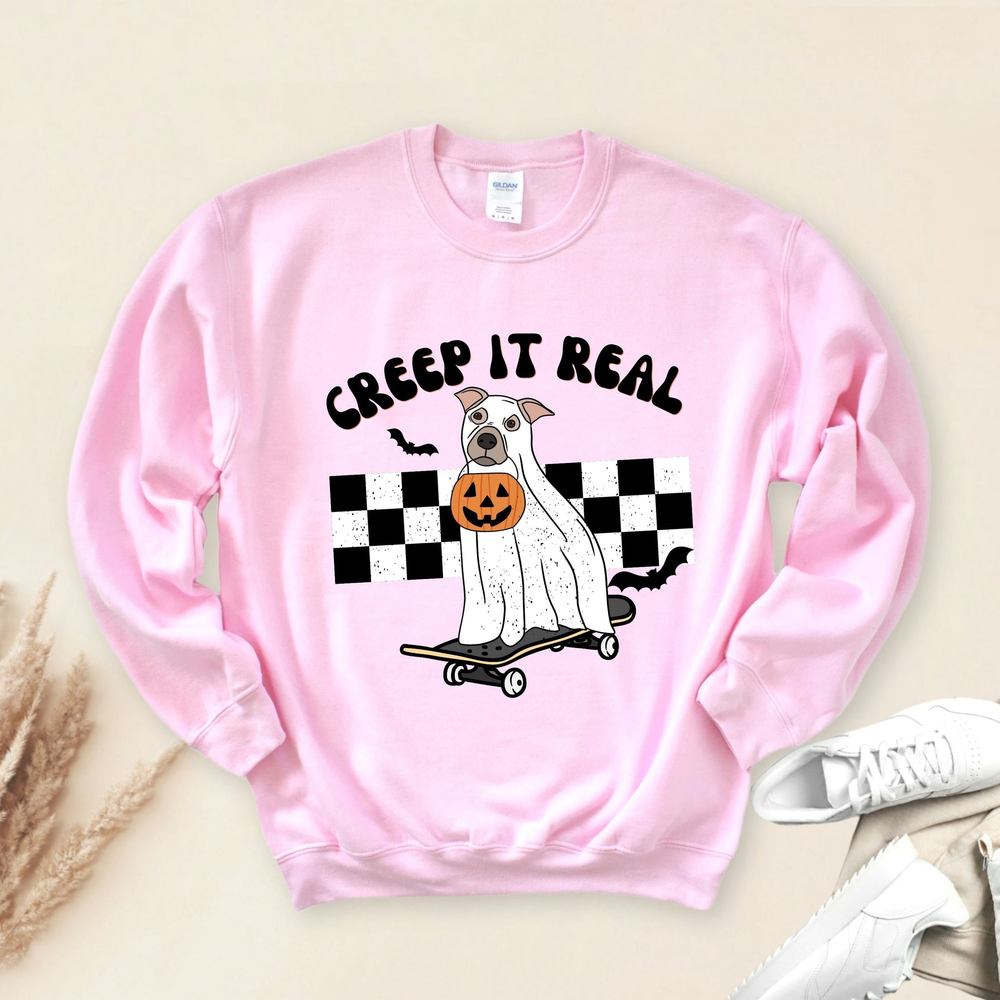 Pitbull Halloween Sweatshirt, Creep It Real Shirt, Ghost Pitbull Halloween Crewneck, Spooky Pitbull, Fall Pitbull Shirt, Pitbull Gifts