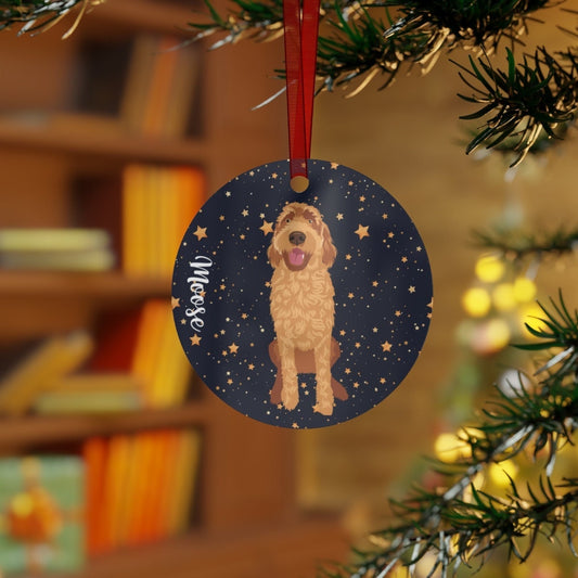F1b Goldendoodle Ornament, Metal Ornament, Doodle Holiday Decor, Labradoodle Ornament, Dog Christmas Ornament, Dog Mom Gifts, Dog Dad Gifts