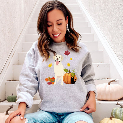 Yellow Labrador Fall Sweatshirt, Yellow Lab Mom Shirt, Retriever Gifts, Dog Mom Sweatshirt, Dog Mom Gifts, Labrador Lover Sweater