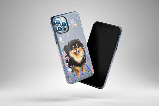 Pomeranian Spitz Phone Case, iPhone 14 Case, Black Pomeranian Gifts, Pom Mom Gifts, Fall Pomeranian, Pom Gifts, Pomeranian Christmas