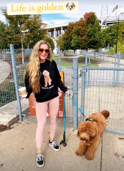 Retro Life Is Golden Doodle Sweatshirt, Goldendoodle Shirt, Doodle Gifts, Doodle Mama Sweater, Doodle Dad, Dog Mom Sweatshirt, Doodle Hoodie