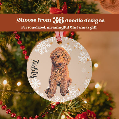 F1b Goldendoodle Ornament, Metal Ornament, Doodle Holiday Decor, Labradoodle Ornament, Retro Christmas, Doodle Mom Gift, Doodle Dad Gifts