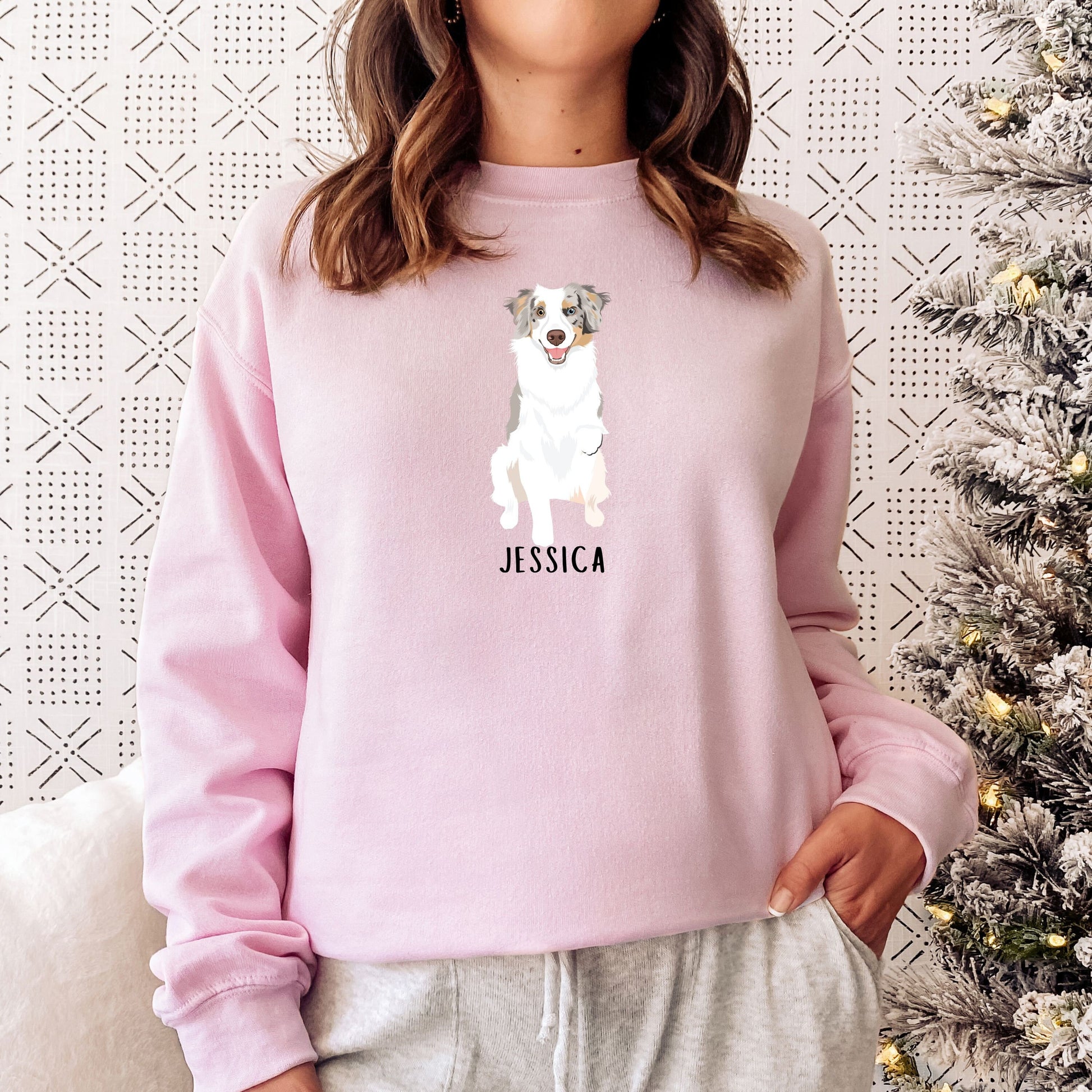 Australian Shepherd Sweatshirt, Border Collie Gifts, Aussie Ornament, Aussie Mom Shirt, Aussie Dad Sweater, Aussie Christmas Gift
