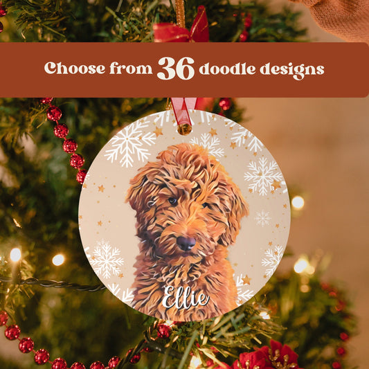 Goldendoodle Ornament, Dog Holiday Decor, Metal, Goldendoodle gifts, Doodle Lover Gift, Doodle Christmas Bauble,