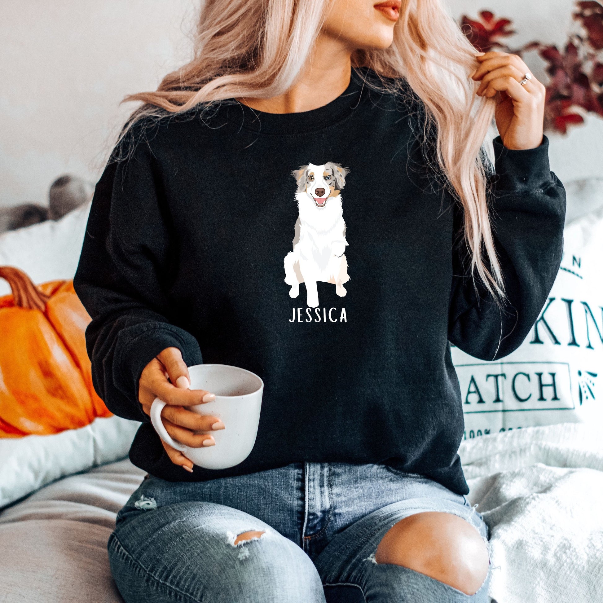 Australian Shepherd Sweatshirt, Border Collie Gifts, Aussie Ornament, Aussie Mom Shirt, Aussie Dad Sweater, Aussie Christmas Gift