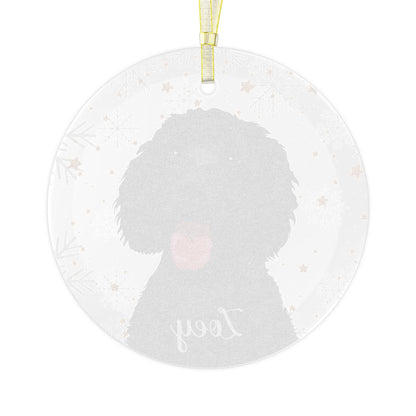 Black Goldendoodle Glass Ornament | Dog Tree Decor - Unique Gifts For Dog Lovers | Love Dogs Gifts