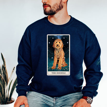 Tarot Card Golden Doodle Sweatshirt, Tarot Card Sweater, Mystical Sweater, Witchy Dog Shirt, Labradoodle, Bernedoodle, Goldendoodle Gifts