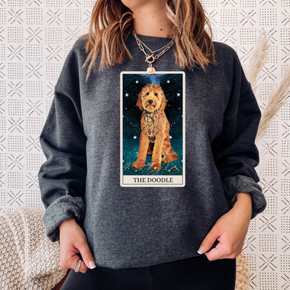 Tarot Card Golden Doodle Sweatshirt, Tarot Card Sweater, Mystical Sweater, Witchy Dog Shirt, Labradoodle, Bernedoodle, Goldendoodle Gifts