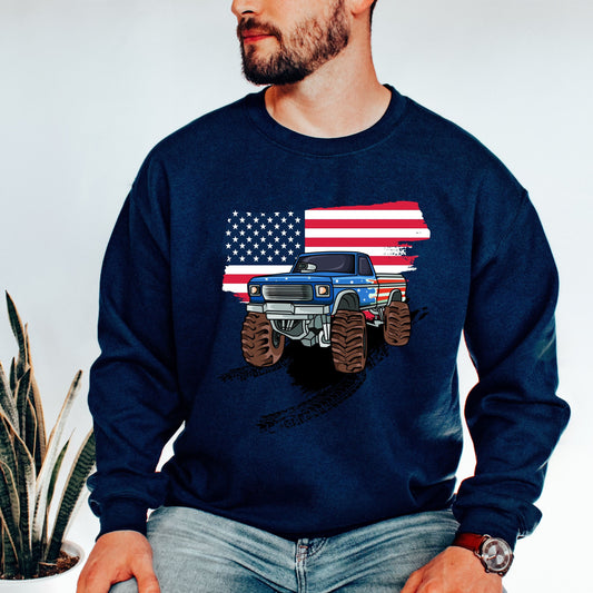 American Offroad Sweatshirt, Offroad Sweater, USA Flag Sweatshirt, US Offroad, 4th of july shirt, usa birthday gift, Ameican Flag