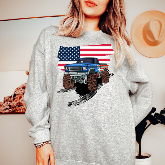 American Offroad Sweatshirt, Offroad Sweater, USA Flag Sweatshirt, US Offroad, 4th of july shirt, usa birthday gift, Ameican Flag