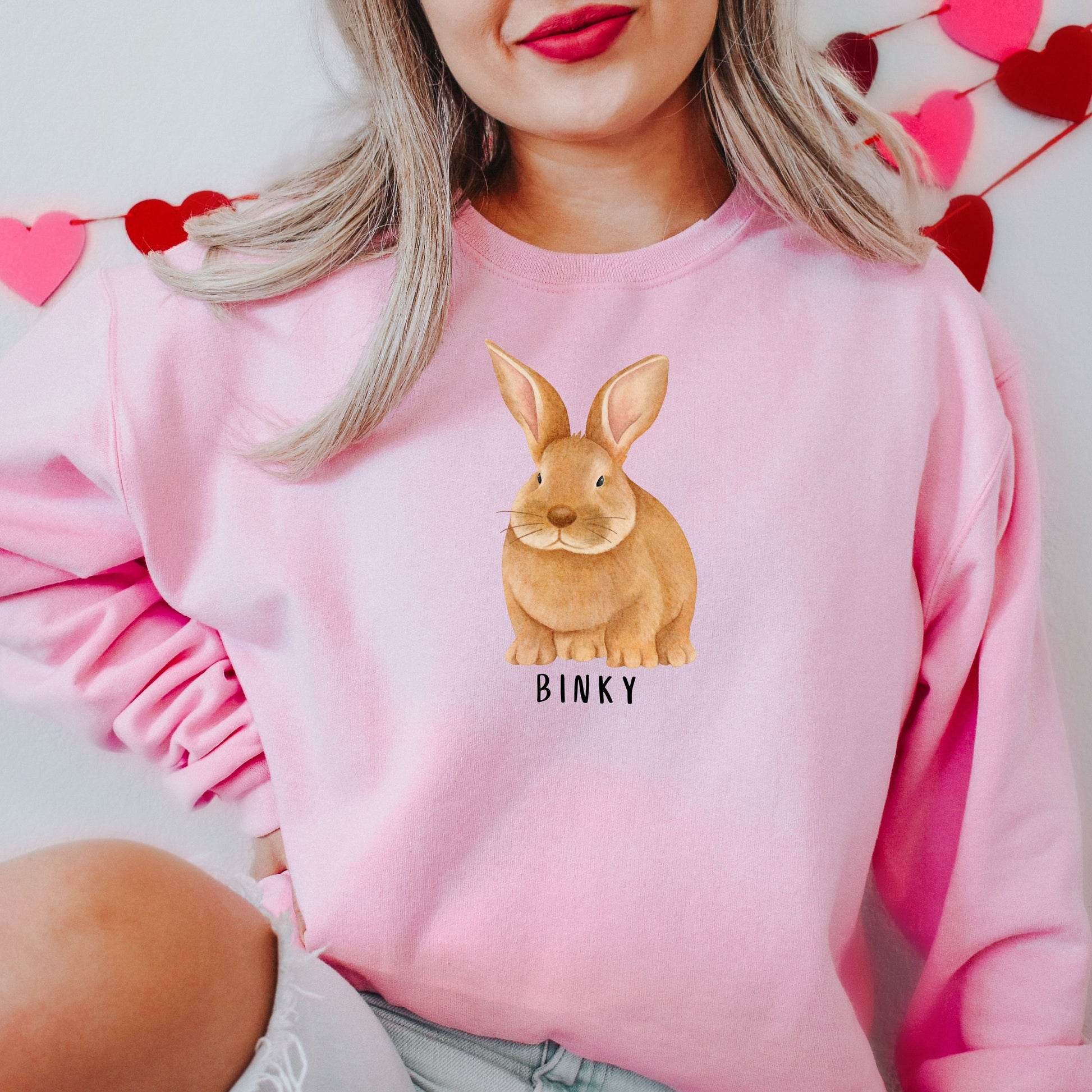 Personalized Bunny Sweatshirt, Valentines Day Gift for Wife, Bunny Mom Shirt, Bunny Gifts, Farm Lover Shirt, Braid Bunny Shirt, Brown Rabbit