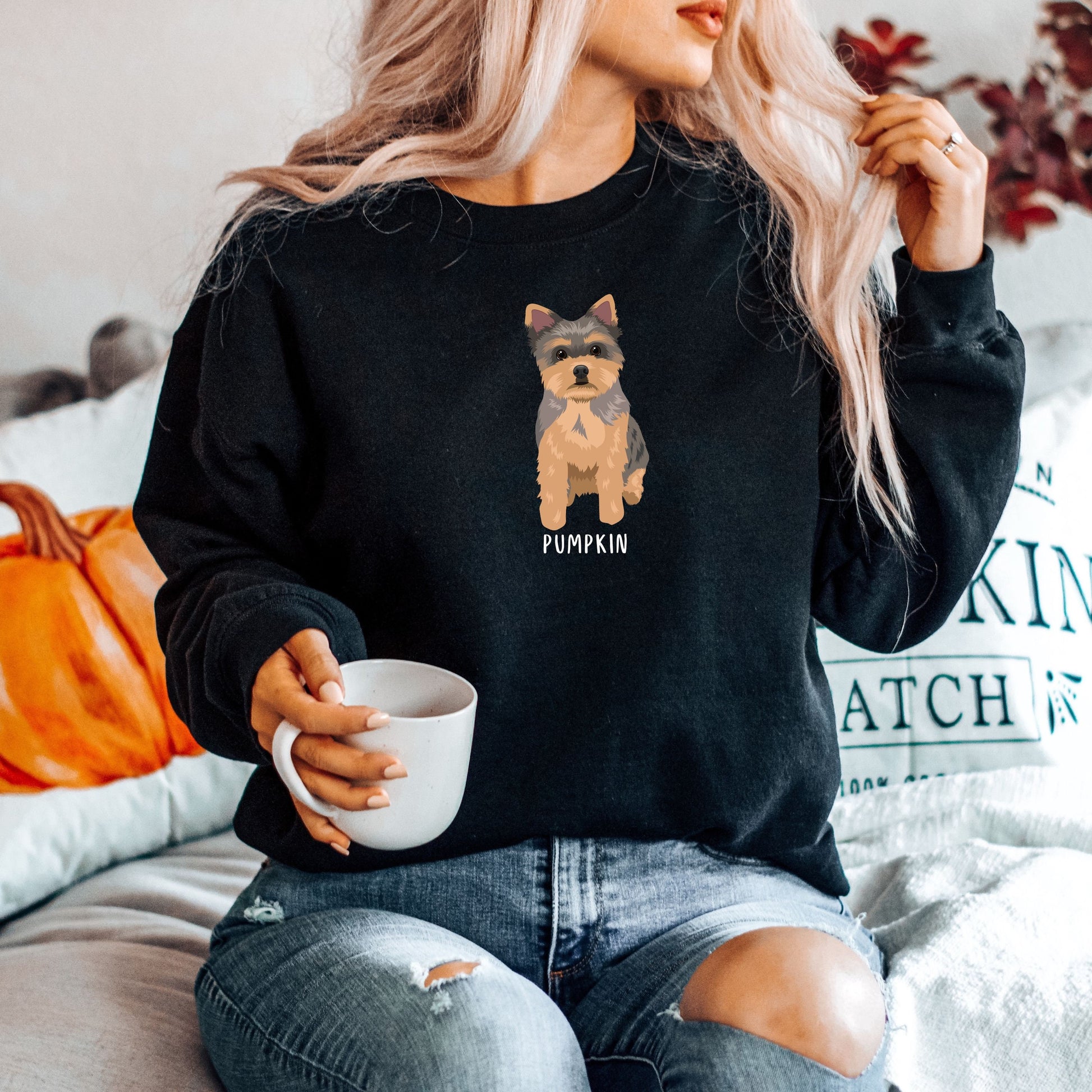 Yorkie Puppy Sweatshirt, Yorkshire Terrier, Yorkie Gifts, Yorkie Mom Shirt, Dog Sweater, Terrier Dad Shirt, Yorkie Dogs, Yorkie Lover Gifts