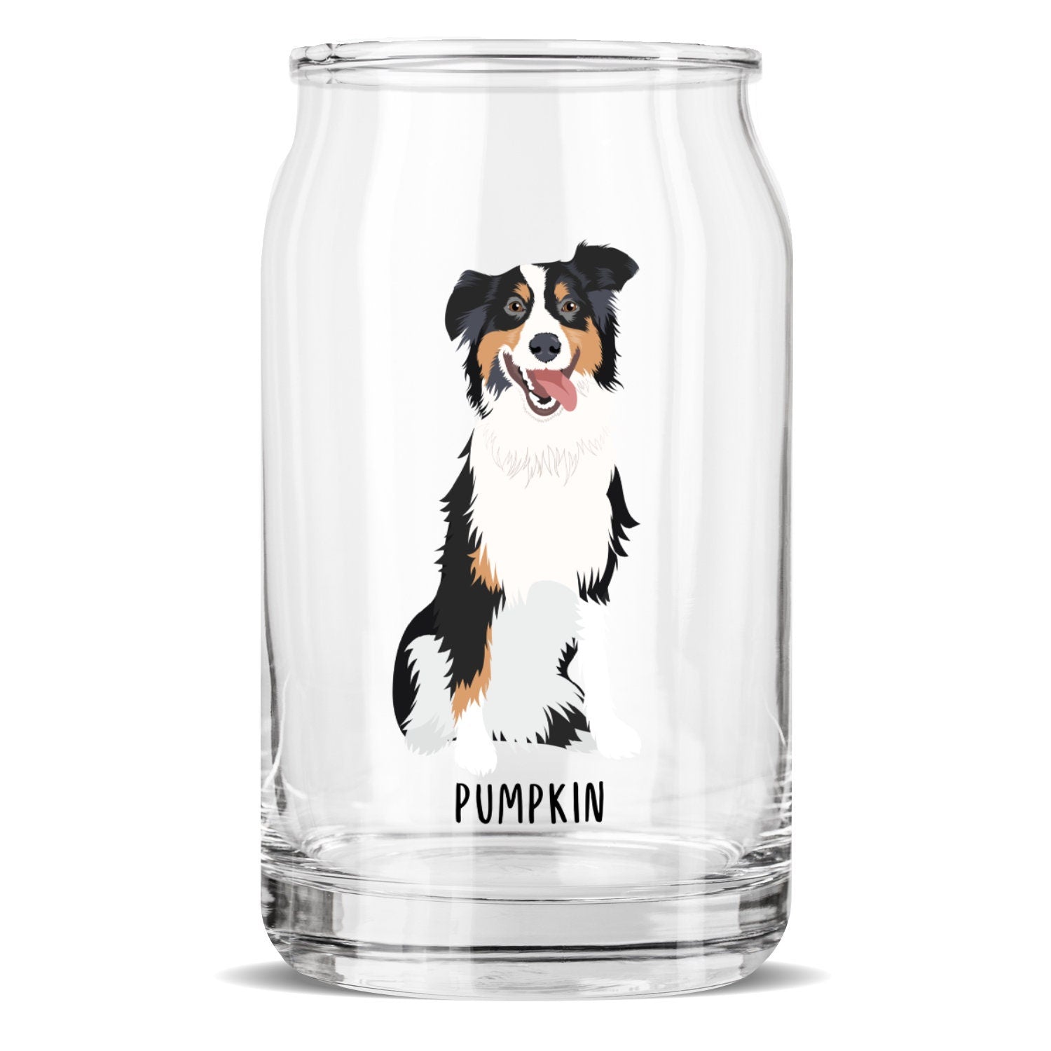 Australian Shepherd glass with lid and straw, iced coffee glass, aussie mom gifts, aussie gifts, mothers day gift, daughter birthday gift