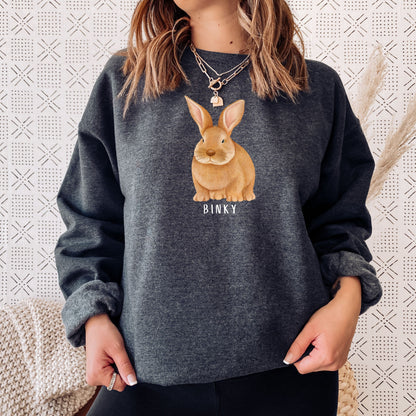 Personalized Bunny Sweatshirt, Valentines Day Gift for Wife, Bunny Mom Shirt, Bunny Gifts, Farm Lover Shirt, Braid Bunny Shirt, Brown Rabbit