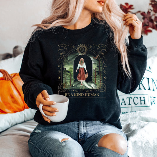 Be A Kind Human Bookish Romance Sweatshirt - Unique Gifts For Dog Lovers | Love Dogs Gifts