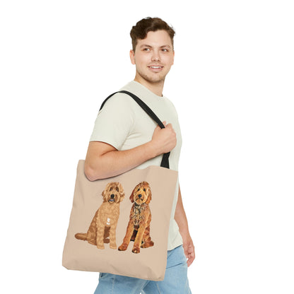 Golden doodle tote bag