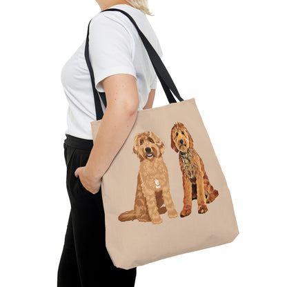 Golden doodle tote bag